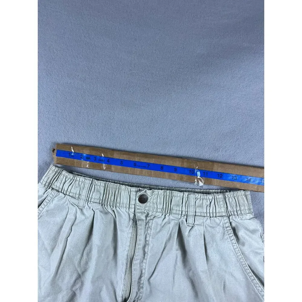VINTAGE OP Ocean Pacific Tan Shorts Large Cotton Elastic Waist 90's